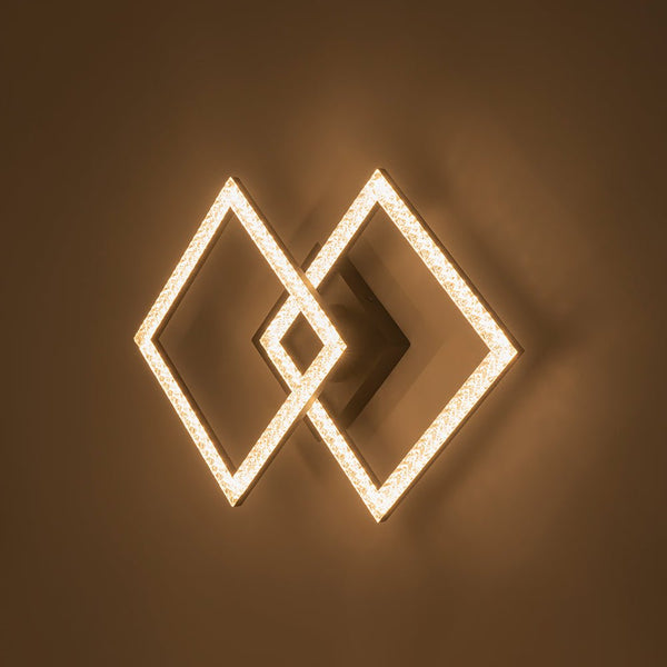Chandelierias - Modern 2 - Light Square Cross Loop LED Semi - Flush Mount Ceiling Light - Semi Flush - Matte Black -