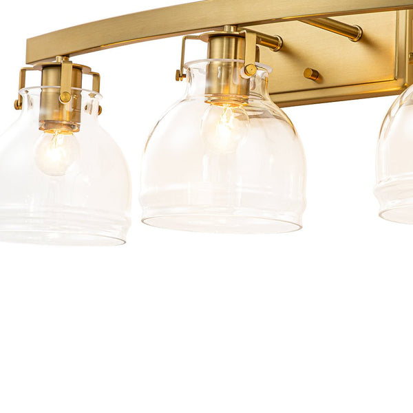 Chandelierias - Modern 3 - Light Clear Sculptural Glass Curved Vanity Light - Wall Light - Black -