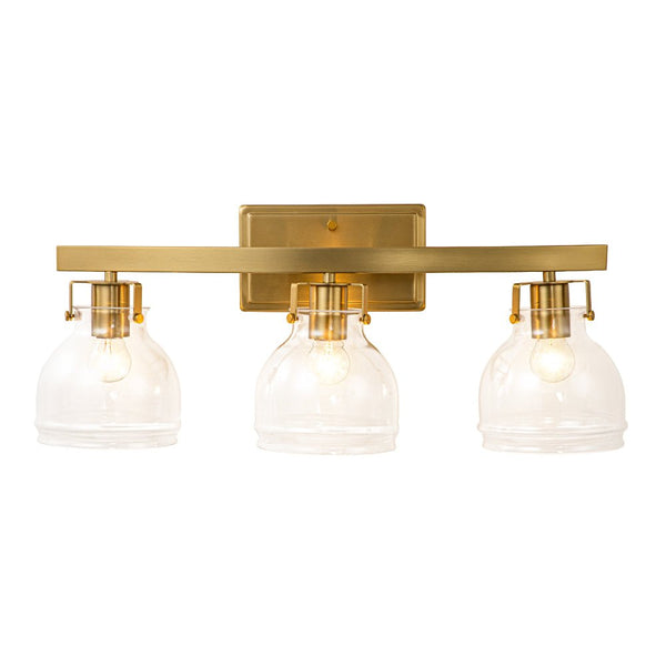 Chandelierias - Modern 3 - Light Clear Sculptural Glass Curved Vanity Light - Wall Light - Black -