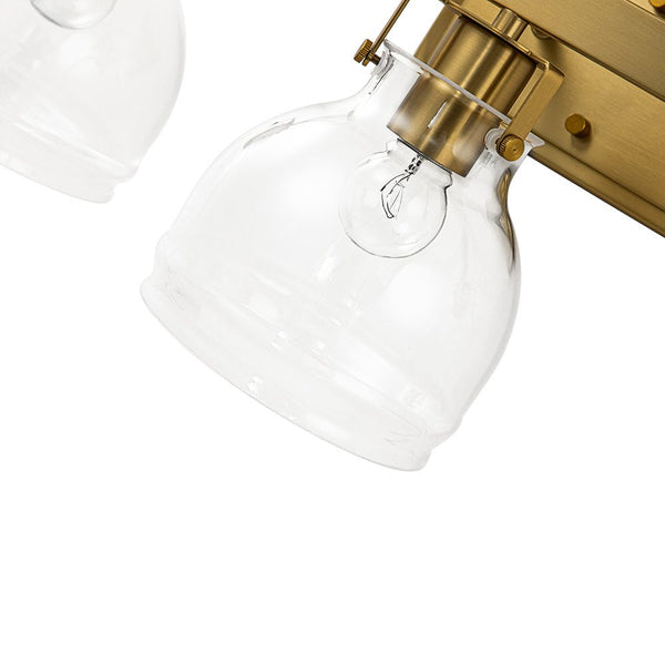 Chandelierias - Modern 3 - Light Clear Sculptural Glass Curved Vanity Light - Wall Light - Black -