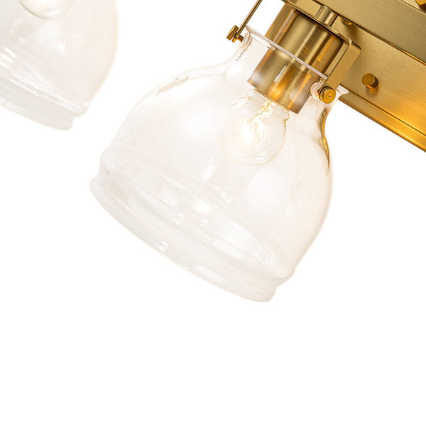 Chandelierias - Modern 3 - Light Clear Sculptural Glass Curved Vanity Light - Wall Light - Black -