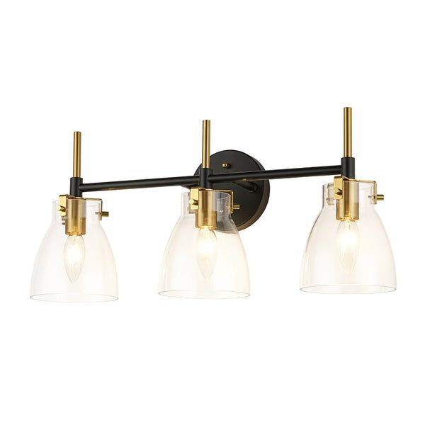 Chandelierias - Modern 3 - Light Cone Glass Vanity Light - Wall Light - Clear Glass -