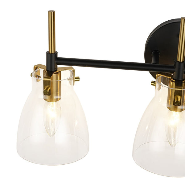 Chandelierias - Modern 3 - Light Cone Glass Vanity Light - Wall Light - Clear Glass -