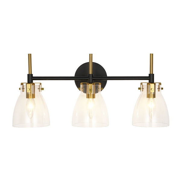 Chandelierias - Modern 3 - Light Cone Glass Vanity Light - Wall Light - Clear Glass -