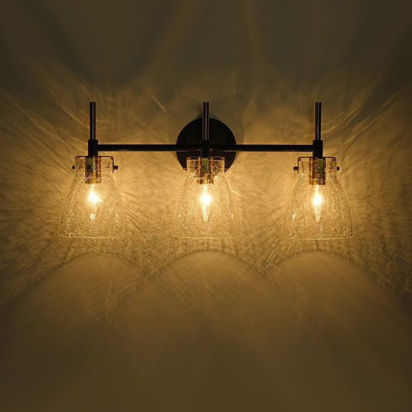 Chandelierias - Modern 3 - Light Cone Glass Vanity Light - Wall Light - Clear Glass -
