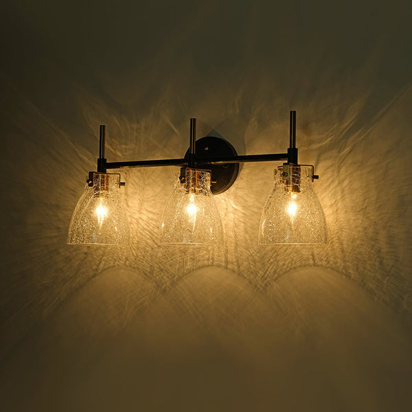 Chandelierias - Modern 3 - Light Cone Glass Vanity Light - Wall Light - Clear Glass -
