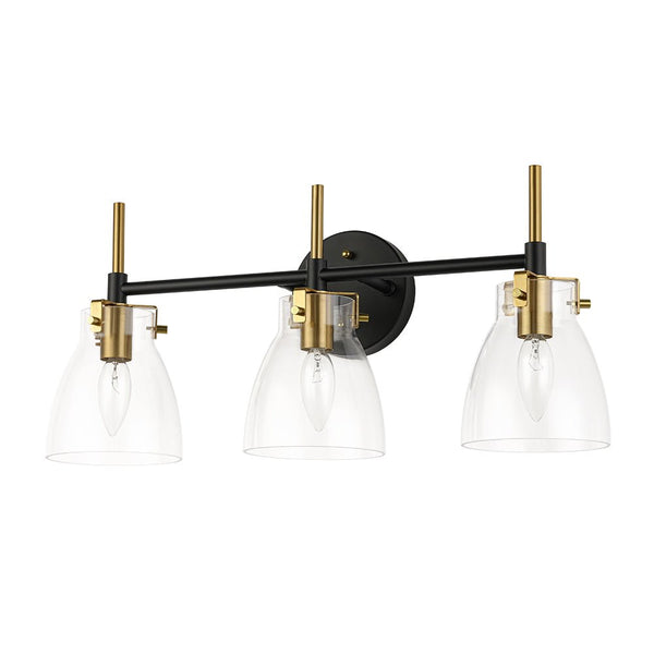 Chandelierias - Modern 3 - Light Cone Glass Vanity Light - Wall Light - Clear Glass -