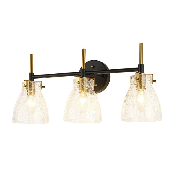 Chandelierias - Modern 3 - Light Cone Glass Vanity Light - Wall Light - Cracked Glass -