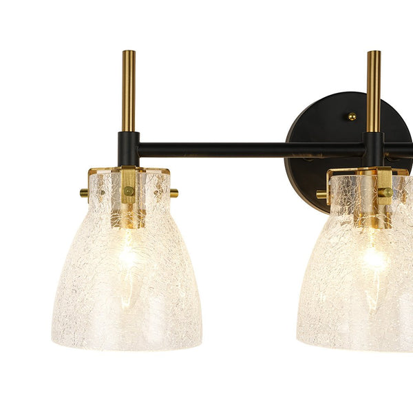 Chandelierias - Modern 3 - Light Cone Glass Vanity Light - Wall Light - Cracked Glass -