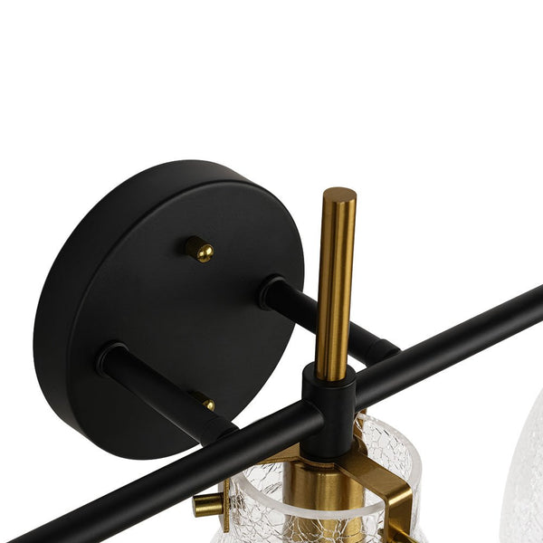 Chandelierias - Modern 3 - Light Cone Glass Vanity Light - Wall Light - Cracked Glass -