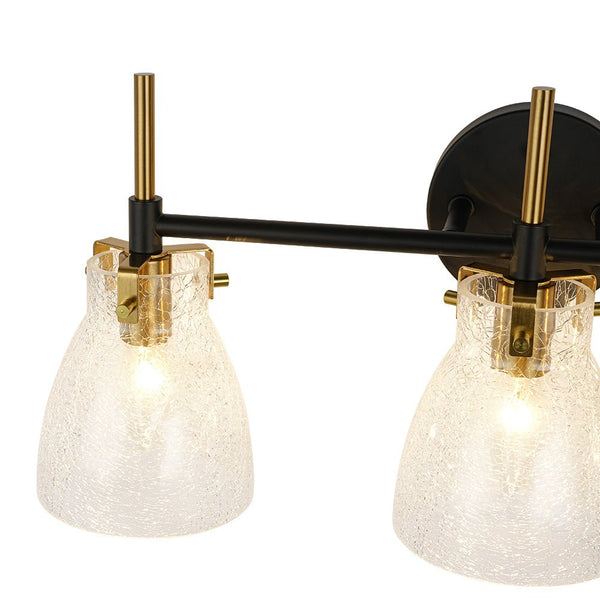 Chandelierias - Modern 3 - Light Cone Glass Vanity Light - Wall Light - Cracked Glass -