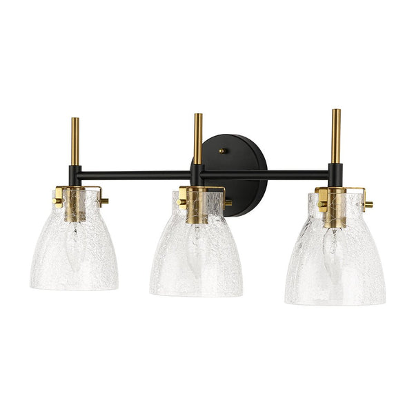 Chandelierias - Modern 3 - Light Cone Glass Vanity Light - Wall Light - Cracked Glass -