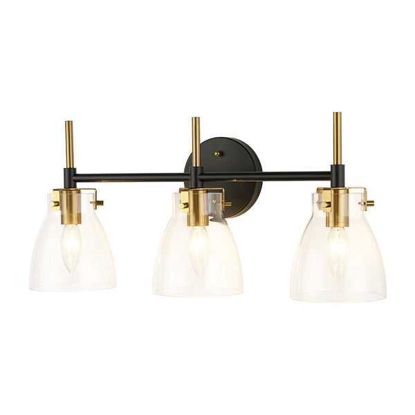 Chandelierias - Modern 3 - Light Cone Glass Vanity Light - Wall Light - Cracked Glass -