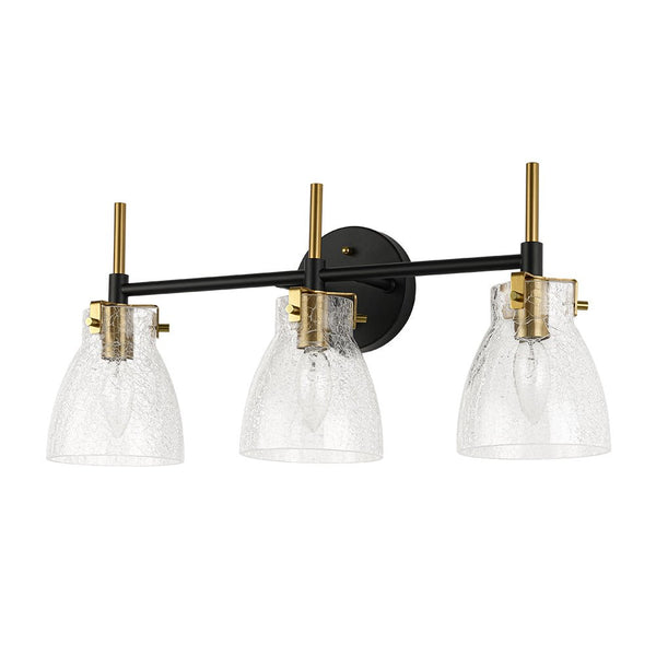 Chandelierias - Modern 3 - Light Cone Glass Vanity Light - Wall Light - Cracked Glass -