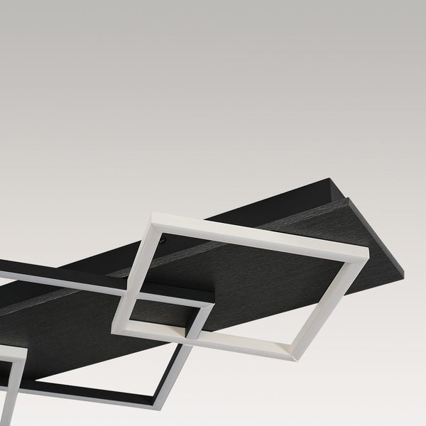 Chandelierias - Modern 3 - Light Dimmable LED Square Loop Flush Mount - Flush Mount - Matte Black -