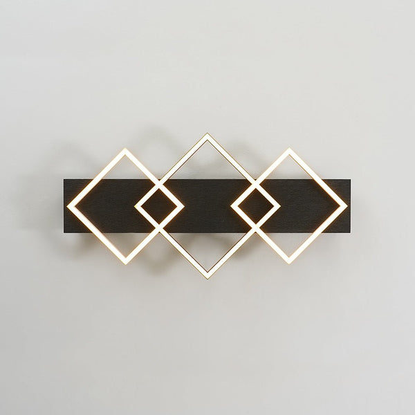 Chandelierias - Modern 3 - Light Dimmable LED Square Loop Flush Mount - Flush Mount - Matte Black -