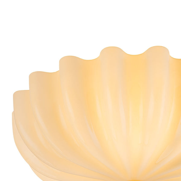Chandelierias-Modern 3-Light Glossy White Daisy Glass Semi-Flush Mount-Semi Flush-Brass-Light Orange (Back-order)
