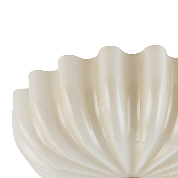 Chandelierias-Modern 3-Light Glossy White Daisy Glass Semi-Flush Mount-Semi Flush-Brass-Light Orange (Back-order)