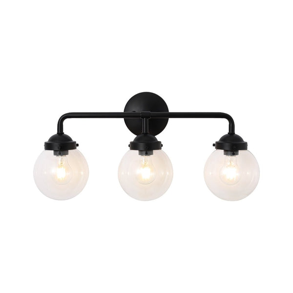 Chandelierias - Modern 3 - Light Linear Glass Globe Bathroom Vanity Light - Wall Light - Clear Glass -