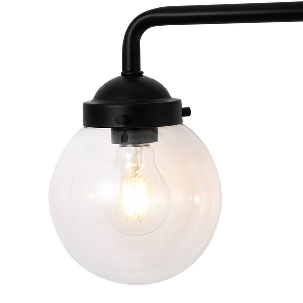 Chandelierias - Modern 3 - Light Linear Glass Globe Bathroom Vanity Light - Wall Light - Clear Glass -