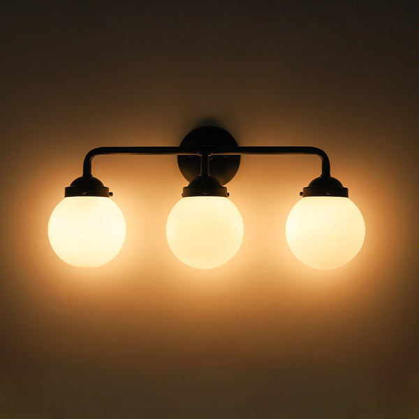 Chandelierias - Modern 3 - Light Linear Glass Globe Bathroom Vanity Light - Wall Light - Clear Glass -