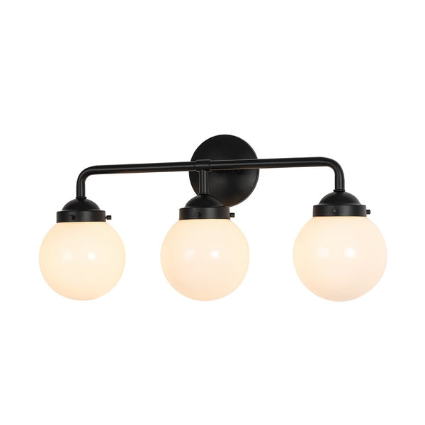 Chandelierias - Modern 3 - Light Linear Glass Globe Bathroom Vanity Light - Wall Light - Clear Glass -