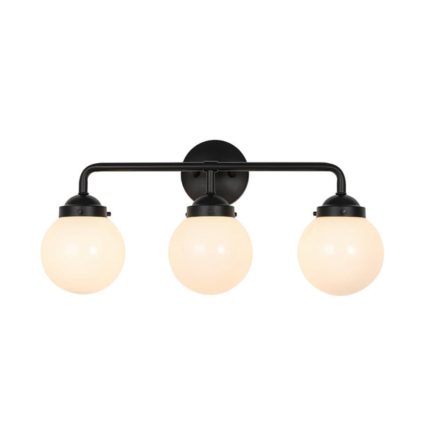 Chandelierias - Modern 3 - Light Linear Glass Globe Bathroom Vanity Light - Wall Light - Clear Glass -