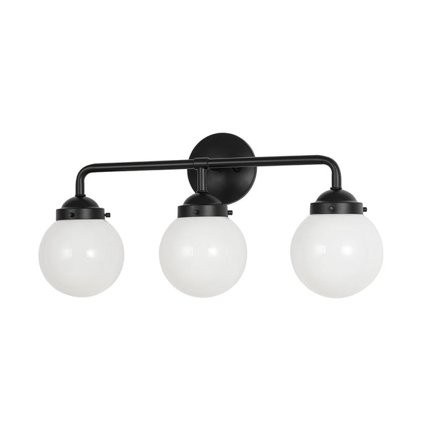 Chandelierias - Modern 3 - Light Linear Glass Globe Bathroom Vanity Light - Wall Light - Clear Glass -