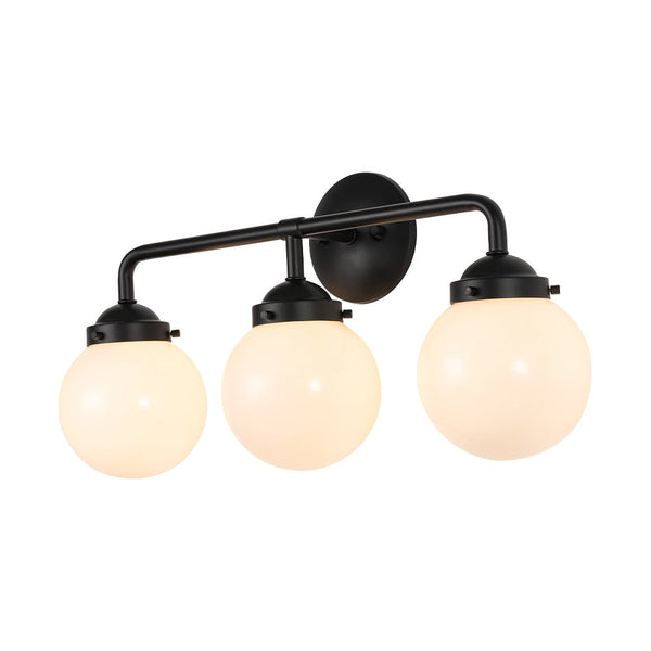 Chandelierias - Modern 3 - Light Linear Glass Globe Bathroom Vanity Light - Wall Light - Clear Glass -