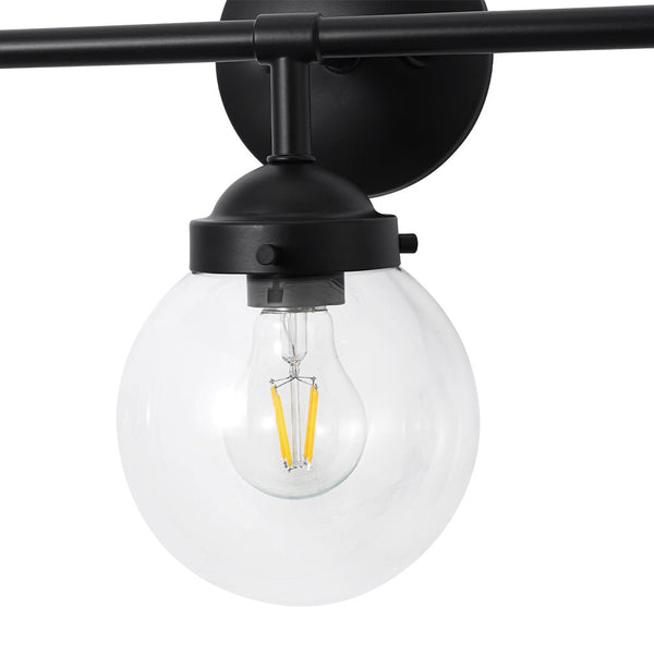 Chandelierias - Modern 3 - Light Linear Glass Globe Bathroom Vanity Light - Wall Light - Clear Glass -