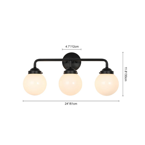 Chandelierias - Modern 3 - Light Linear Glass Globe Bathroom Vanity Light - Wall Light - Clear Glass -