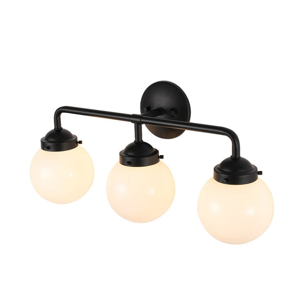 Chandelierias - Modern 3 - Light Linear Glass Globe Bathroom Vanity Light - Wall Light - Clear Glass -