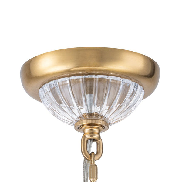 Chandelierias - Modern 3 - Light Milky White Daisy Glass Chandelier - Chandeliers - Brass - Ivory