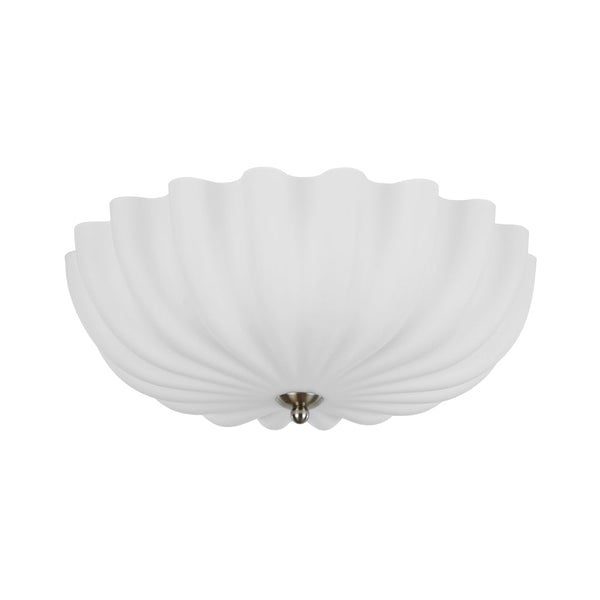 Chandelierias - Modern 3 - Light Milky White Daisy Glass Semi - Flush Mount - Semi Flush - Brass (Back - order & Arrive in 2 - 3 Weeks) - Ivory