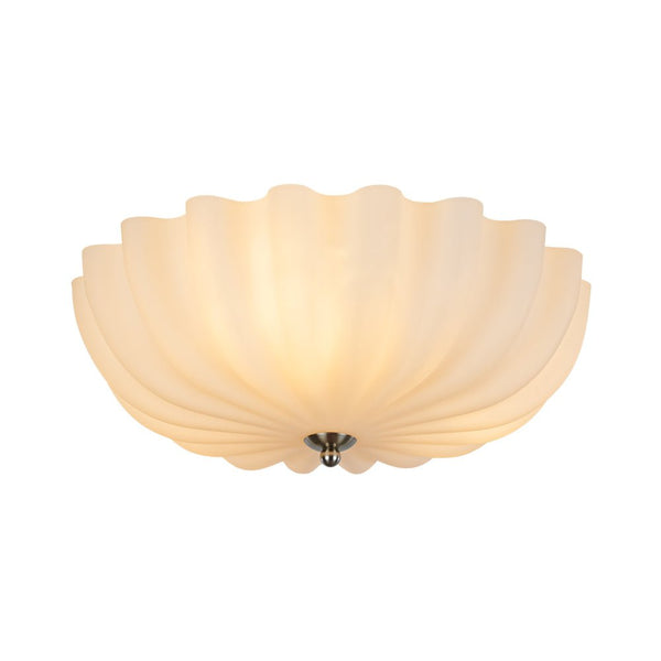 Chandelierias - Modern 3 - Light Milky White Daisy Glass Semi - Flush Mount - Semi Flush - Brass (Back - order & Arrive in 2 - 3 Weeks) - Ivory