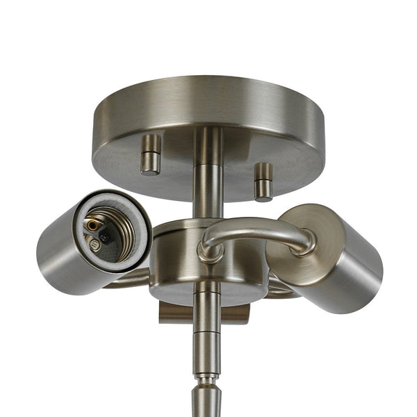 Chandelierias - Modern 3 - Light Milky White Daisy Glass Semi - Flush Mount - Semi Flush - Nickel (Back - order & Arrive in 2 - 3 Weeks) - Ivory