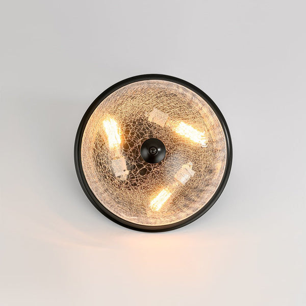 Chandelierias - Modern 3 - Light Mushroom Crackled Glass Flush Mount - Flush Mount -