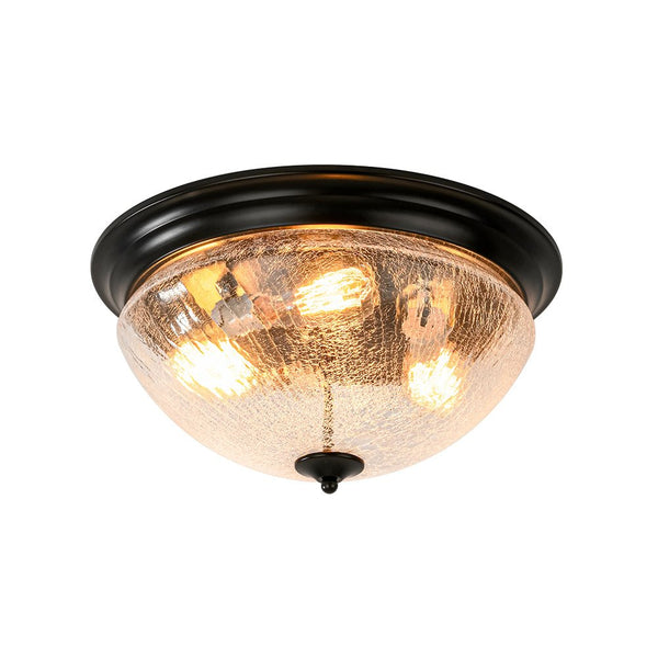 Chandelierias - Modern 3 - Light Mushroom Crackled Glass Flush Mount - Flush Mount -