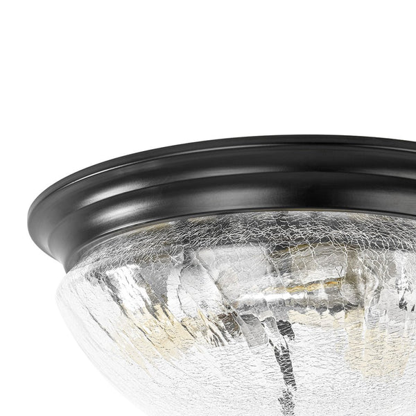 Chandelierias - Modern 3 - Light Mushroom Crackled Glass Flush Mount - Flush Mount -