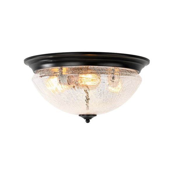 Chandelierias - Modern 3 - Light Mushroom Crackled Glass Flush Mount - Flush Mount -