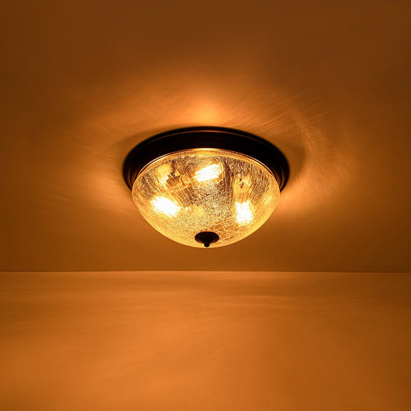 Chandelierias - Modern 3 - Light Mushroom Crackled Glass Flush Mount - Flush Mount -