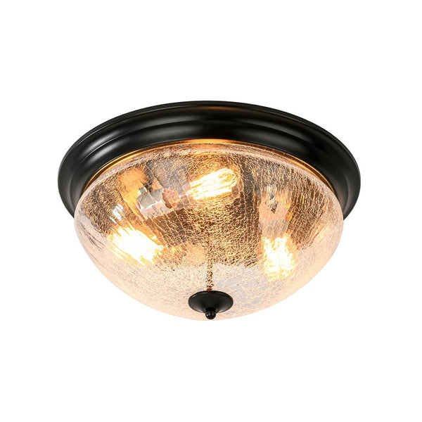 Chandelierias - Modern 3 - Light Mushroom Crackled Glass Flush Mount - Flush Mount -