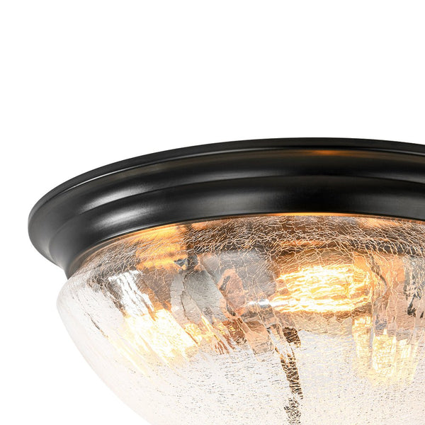 Chandelierias - Modern 3 - Light Mushroom Crackled Glass Flush Mount - Flush Mount -