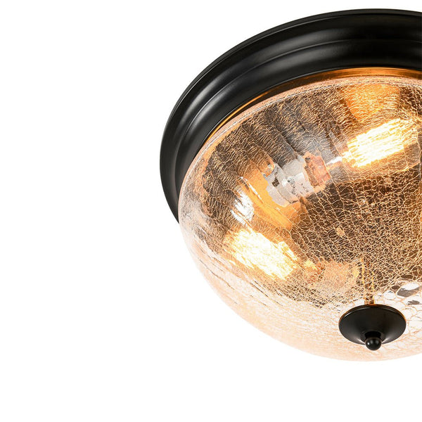 Chandelierias - Modern 3 - Light Mushroom Crackled Glass Flush Mount - Flush Mount -
