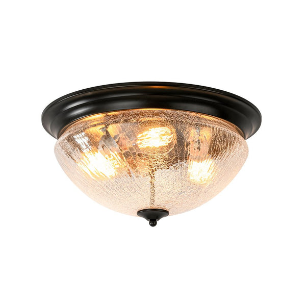 Chandelierias - Modern 3 - Light Mushroom Crackled Glass Flush Mount - Flush Mount -