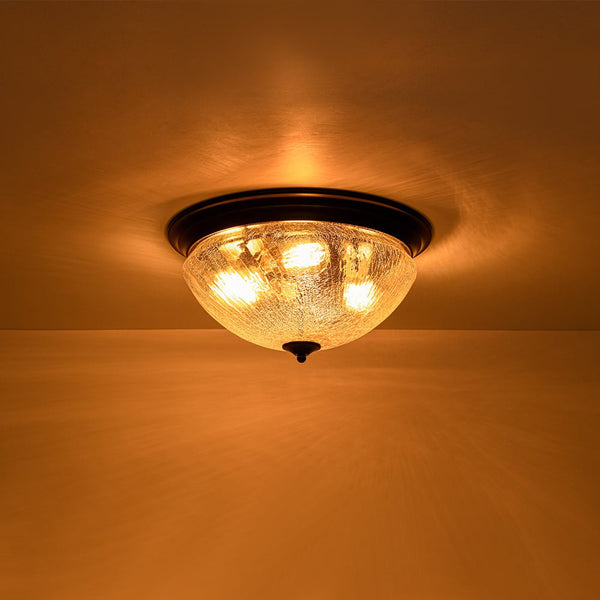 Chandelierias - Modern 3 - Light Mushroom Crackled Glass Flush Mount - Flush Mount -