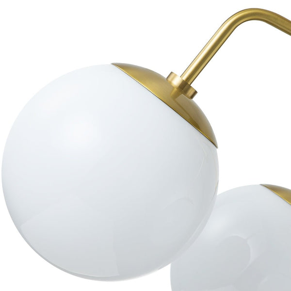 Chandelierias - Modern 3 - Light Staggered Arm Opal Glass Semi - Flush Mount - Semi Flush - Brass -