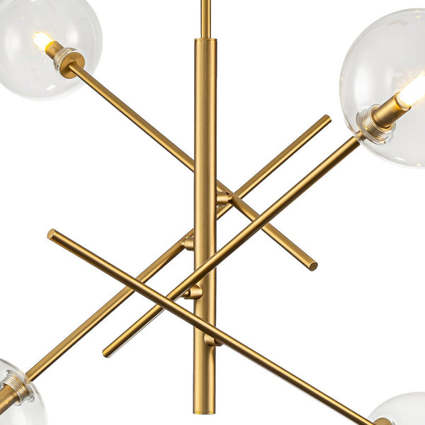 Chandelierias - Modern 4 - Light Clear Glass Globe Sputnik Mobile Chandelier - Chandeliers - Black -