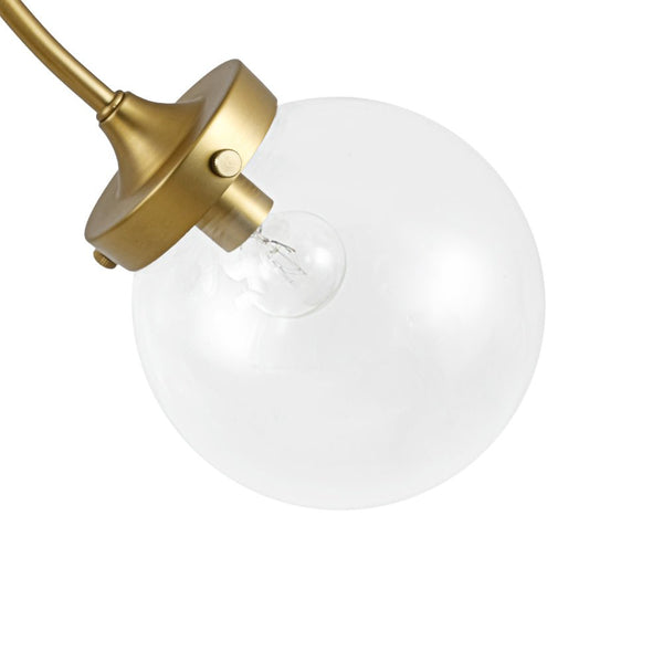 Chandelierias - Modern 4 - Light Clear Glass Globe Sputnik Semi - flush Mount - Semi Flush - Black -