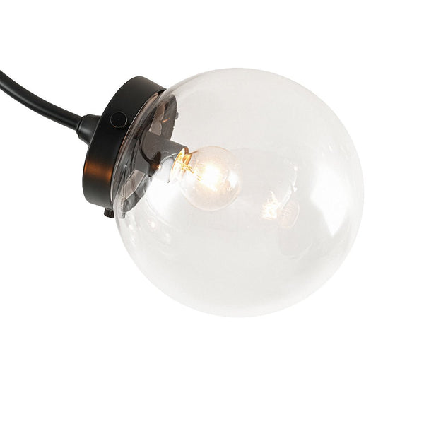 Chandelierias - Modern 4 - Light Clear Glass Globe Sputnik Semi - flush Mount - Semi Flush - Black -